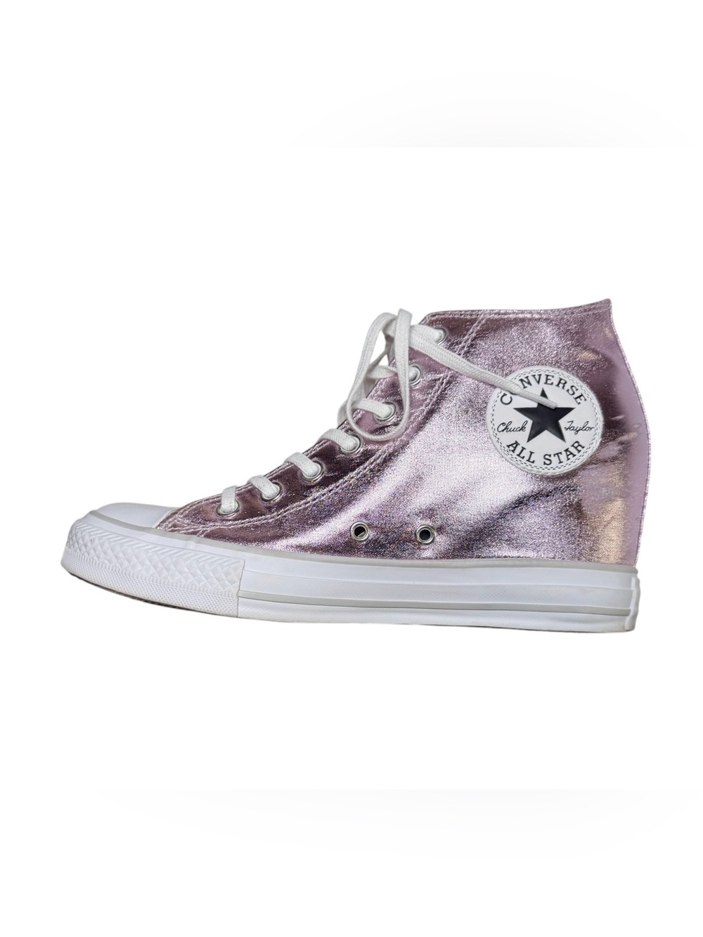 Converse Lux Mid Hidden Wedge Heel Metallic Fuschia Size 8.5 Women’s 556779C